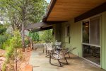 Wraparound stone patio